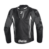 BELA BEAST Herren-Lederjacke Schwarz Anthira Weiß
