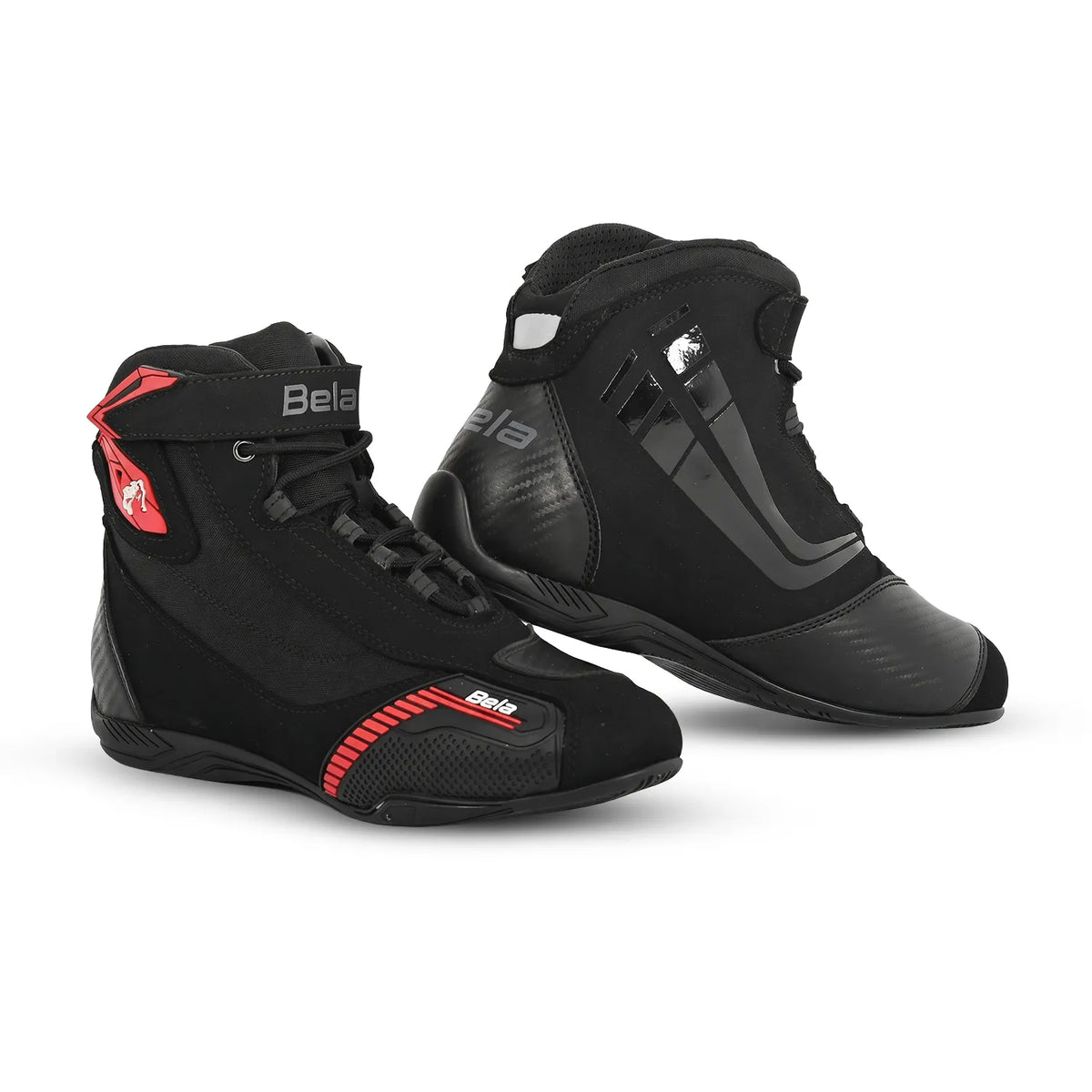 BELA - Botas de homem em pele Kiva pretas/vermelhas 