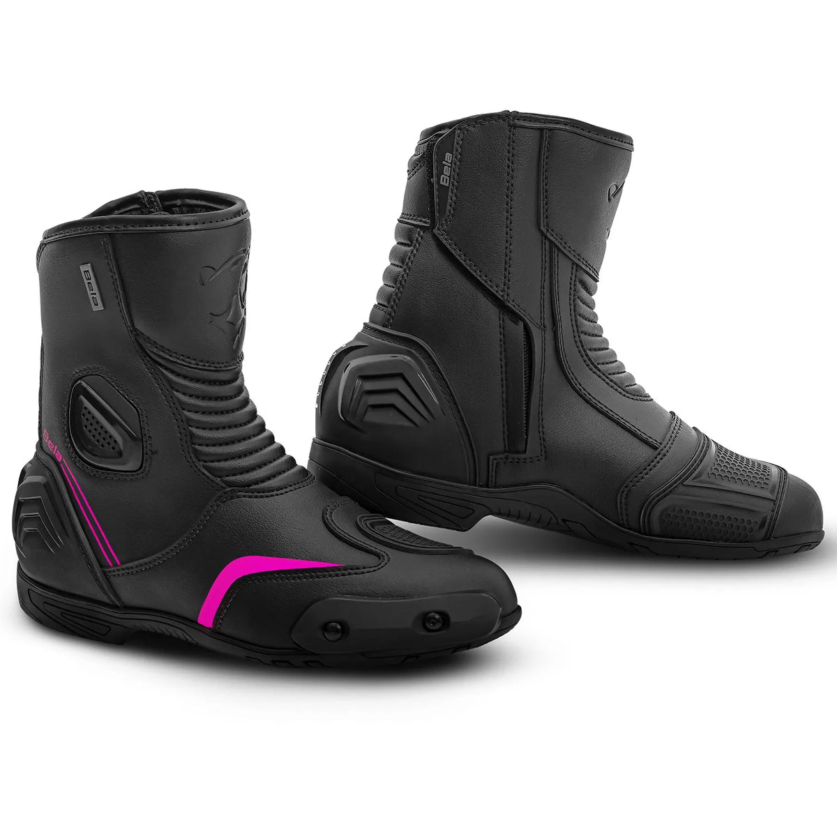 BELA FASTER 2.0 BOTAS DE MOTO MUJER NEGRO ROSA