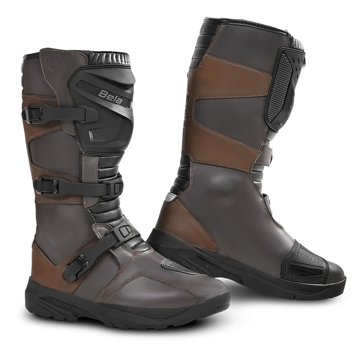 Bottes de moto pour homme BELA SENIOR WP en cuir marron