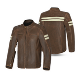 VESTE EN CUIR BELA STARK MARRON BEIGE
