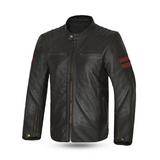 BELA CHAQUETA PIEL STARK MARRÓN OSCURO ROJO