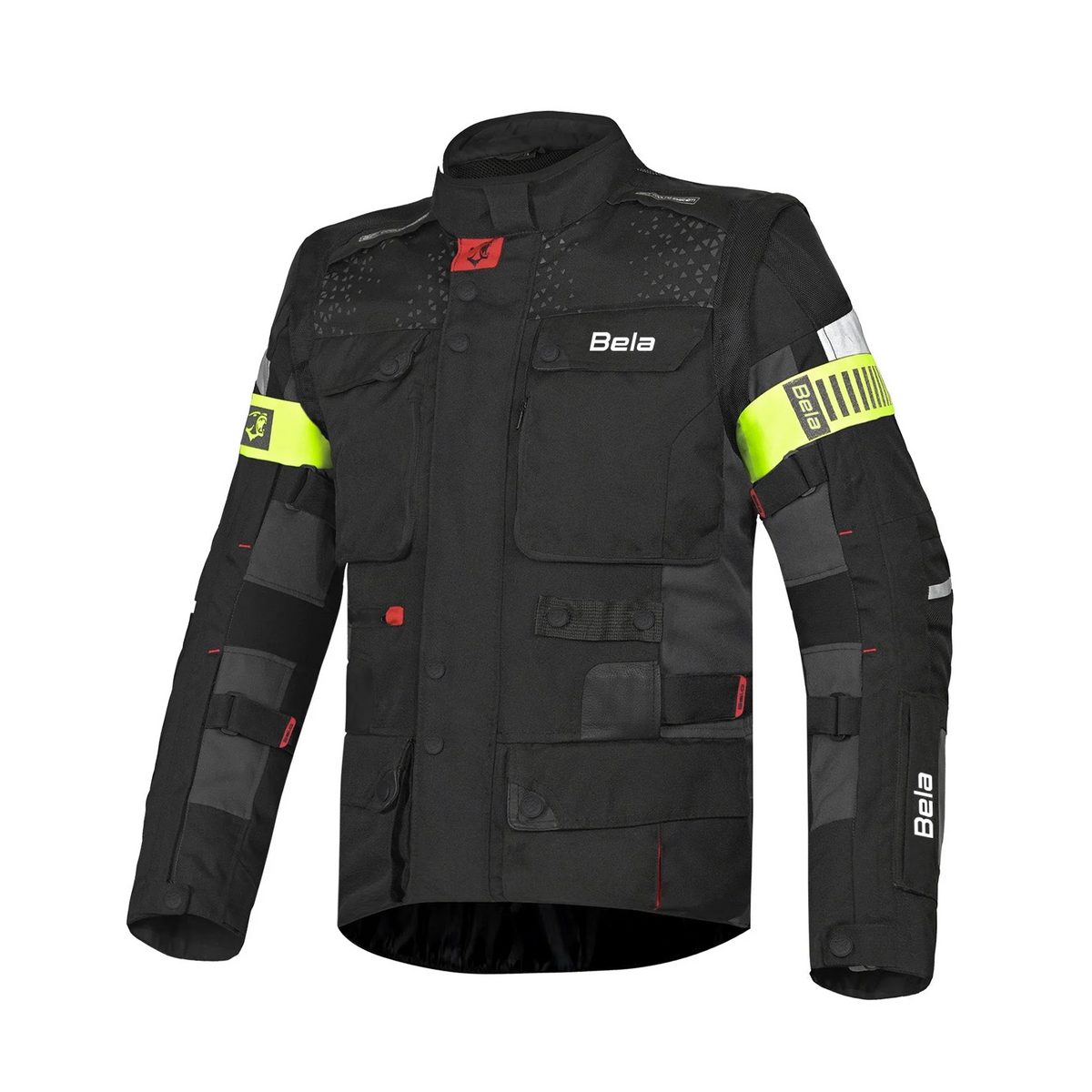 BELA CROSSROAD EXTREME WP Herren-Motorradjacke Schwarz Anthrazit Rot