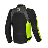 BELA CORDANIEL CHAQUETA DE MOTO HOMBRE NEGRO GRIS OSCURO AMARILLO
