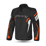 BELA HIGHLAND Herren-Motorradjacke Schwarz Weiß Orange