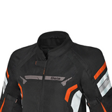 BELA HIGHLAND Herren-Motorradjacke Schwarz Weiß Orange