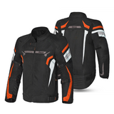 BELA HIGHLAND Herren-Motorradjacke Schwarz Weiß Orange