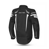 Casaco de motociclista Bela Highland para homem, preto e cinza gelo.