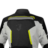 Casaco de motociclista Bela Hurricane 3 em 1 para mulher, preto, cinzento e amarelo.