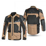 BELA ONSAKER Herren-Motorradjacke aus Textil, Sand, Schwarz, Orange