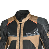 BELA ONSAKER Herren-Motorradjacke aus Textil, Sand, Schwarz, Orange