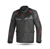 Casaco de tecido para motociclismo de homem Bela Onsaker, preto e vermelho.