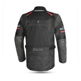 Casaco de tecido para motociclismo de homem Bela Onsaker, preto e vermelho.