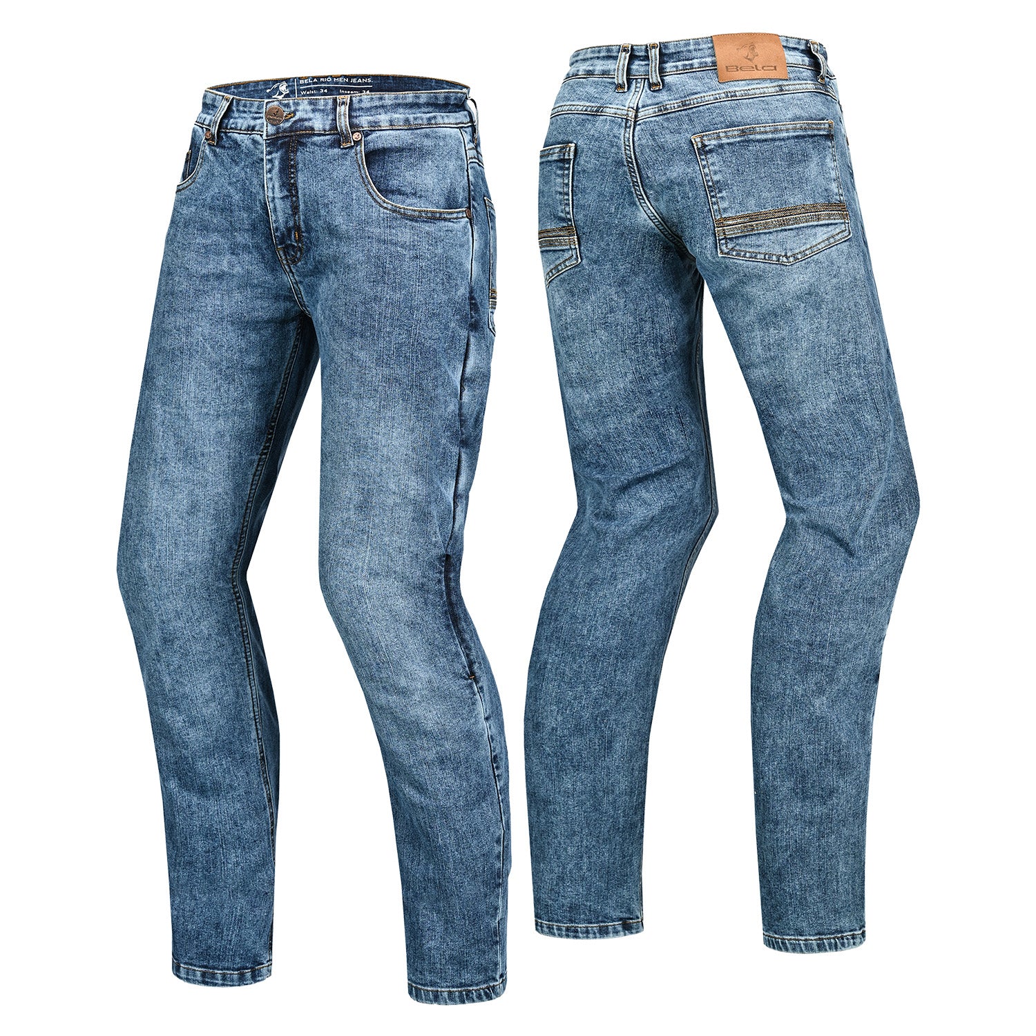 BELA RIO PANTALON DE HOMBRE DENIM JEANS 34L RANDOM AZUL SPRAY