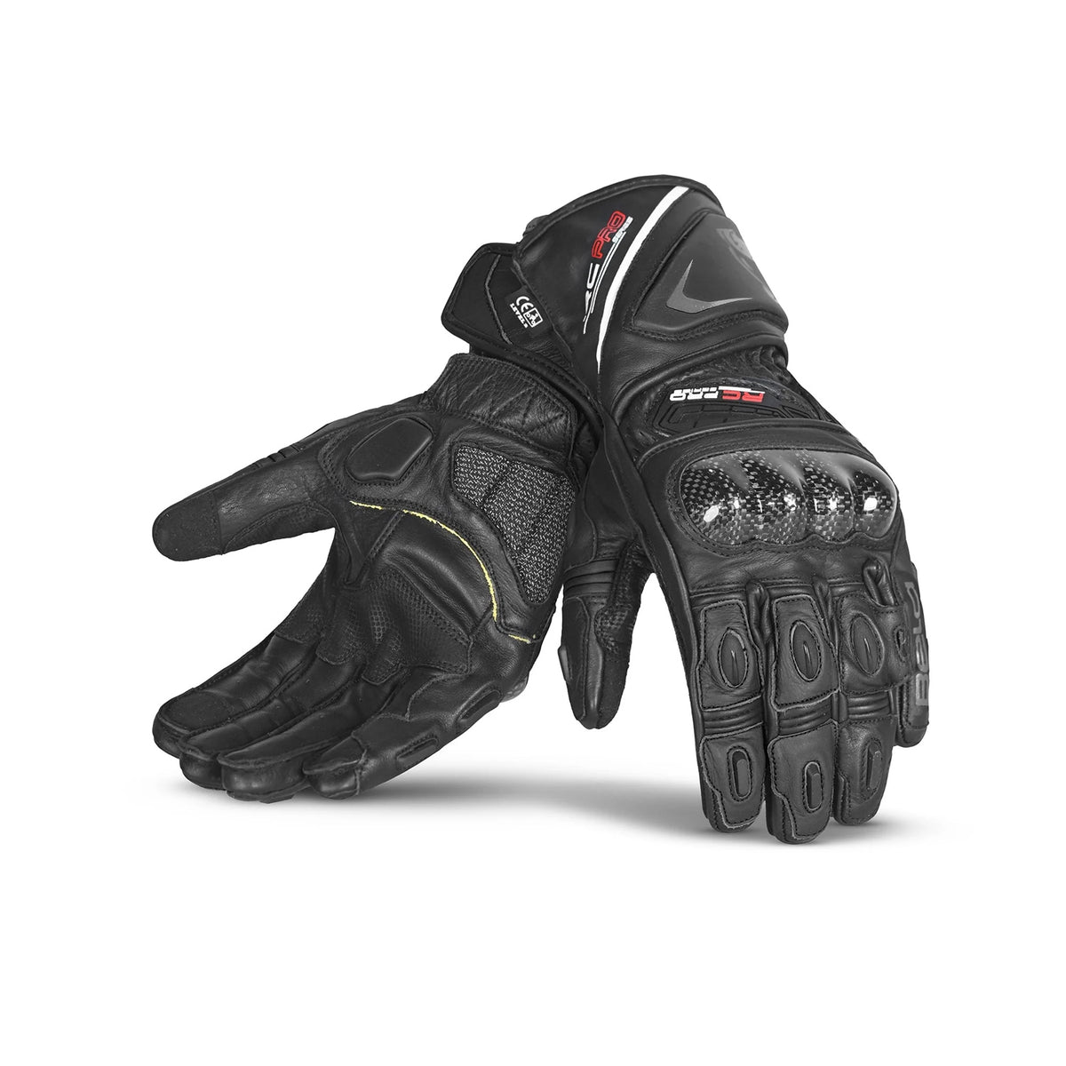 BELA ROCKET GUANTES LARGOS HOMBRE PIEL NEGRO GRIS