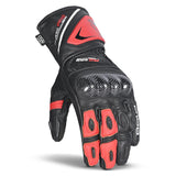 BELA ROCKET GUANTES LARGOS HOMBRE PIEL NEGRO ROJO