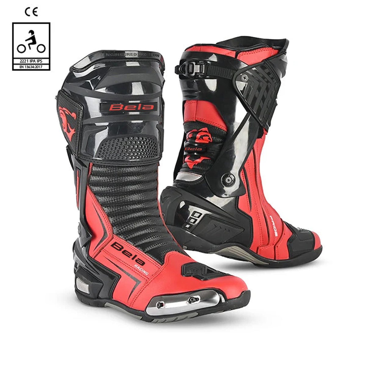 BELA - Bottes en cuir Speedo 2.0 Noir/Rouge