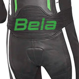 BELA X Race 1-teiliger Motorradanzug Weiß Schwarz Grün