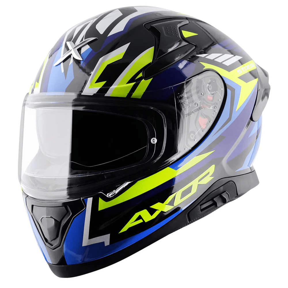 AXOR APEX STREAK CASCO INTEGRAL DE MOTO NEGRO AZUL
