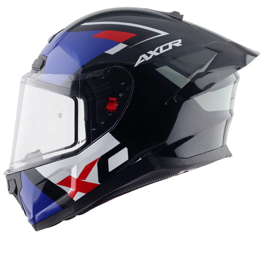 AXOR SABER X-SPORT CASCO INTEGRAL DE MOTO NEGRO MATE AZUL