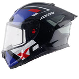 AXOR SABER X-SPORT CASCO INTEGRAL DE MOTO NEGRO MATE AZUL