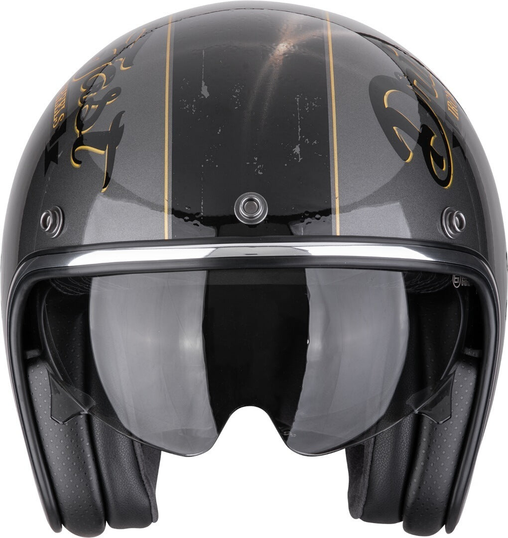 SCORPION BELFAST EVO DRIVE FAST ABIERTO CASCO Plata-Negro-Oro - CASCO