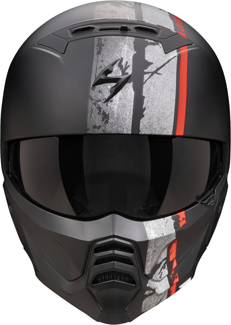 SCORPION EXO-Combat II Lord Casco Jet Abierto Negro Mate Rojo - CASCO