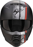 SCORPION EXO-Combat II Lord Casco Jet Abierto Negro Mate Rojo - CASCO