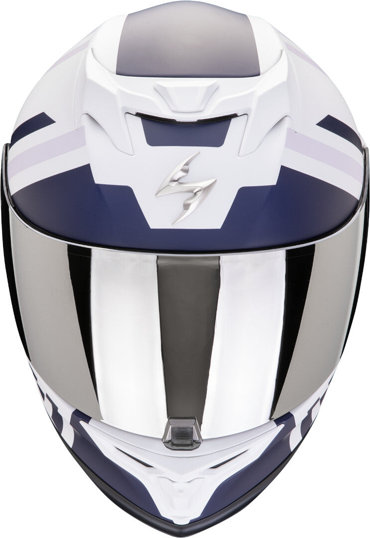 SCORPION CASCOS INTEGRALES EXO-520 EVO AIR BANSHEE BLANCO MATE AZUL MORADO