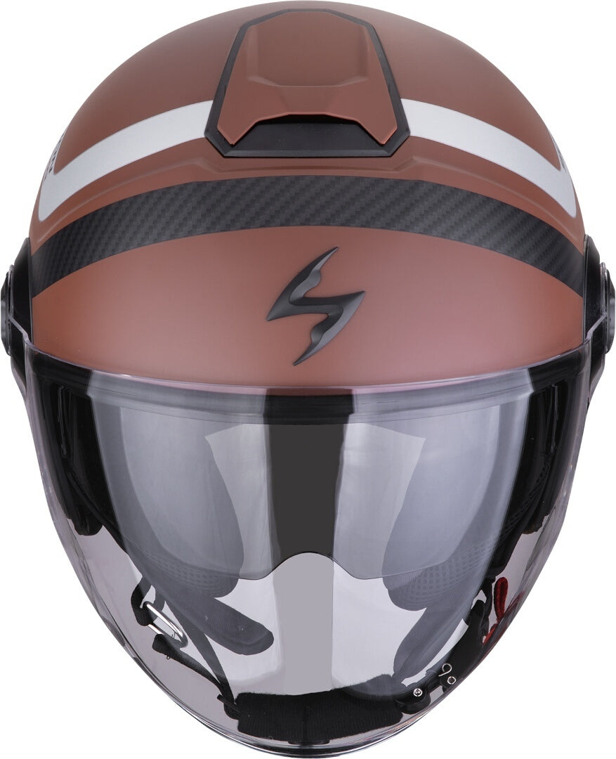 SCORPION EXO-CITY II RIVA Urbano Abierto Jet Casco Marrón Mate Plata - CASCO