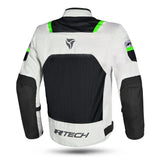 R-TECH SPIRAL MESH CHAQUETA DE MOTO DE HOMBRE TEXTIL GRIS FRIO NEGRO VERDE FLUO