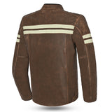 BELA - CHAQUETA PIEL STARK MARRON VINTAGE/BEIGE