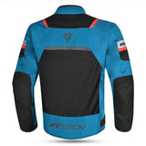 R-TECH SPIRAL MESH CHAQUETA DE MOTO DE HOMBRE TEXTIL  AZUL CLARO NEGRO ROJO