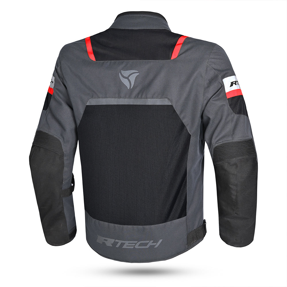 R-TECH SPIRAL MESH CHAQUETA DE MOTO DE HOMBRE TEXTIL NEGRO ROJO ANTRACITA