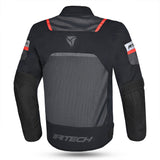R-TECH SPIRAL MESH CHAQUETA DE MOTO DE HOMBRE TEXTIL  GRIS NEGRO ROJO