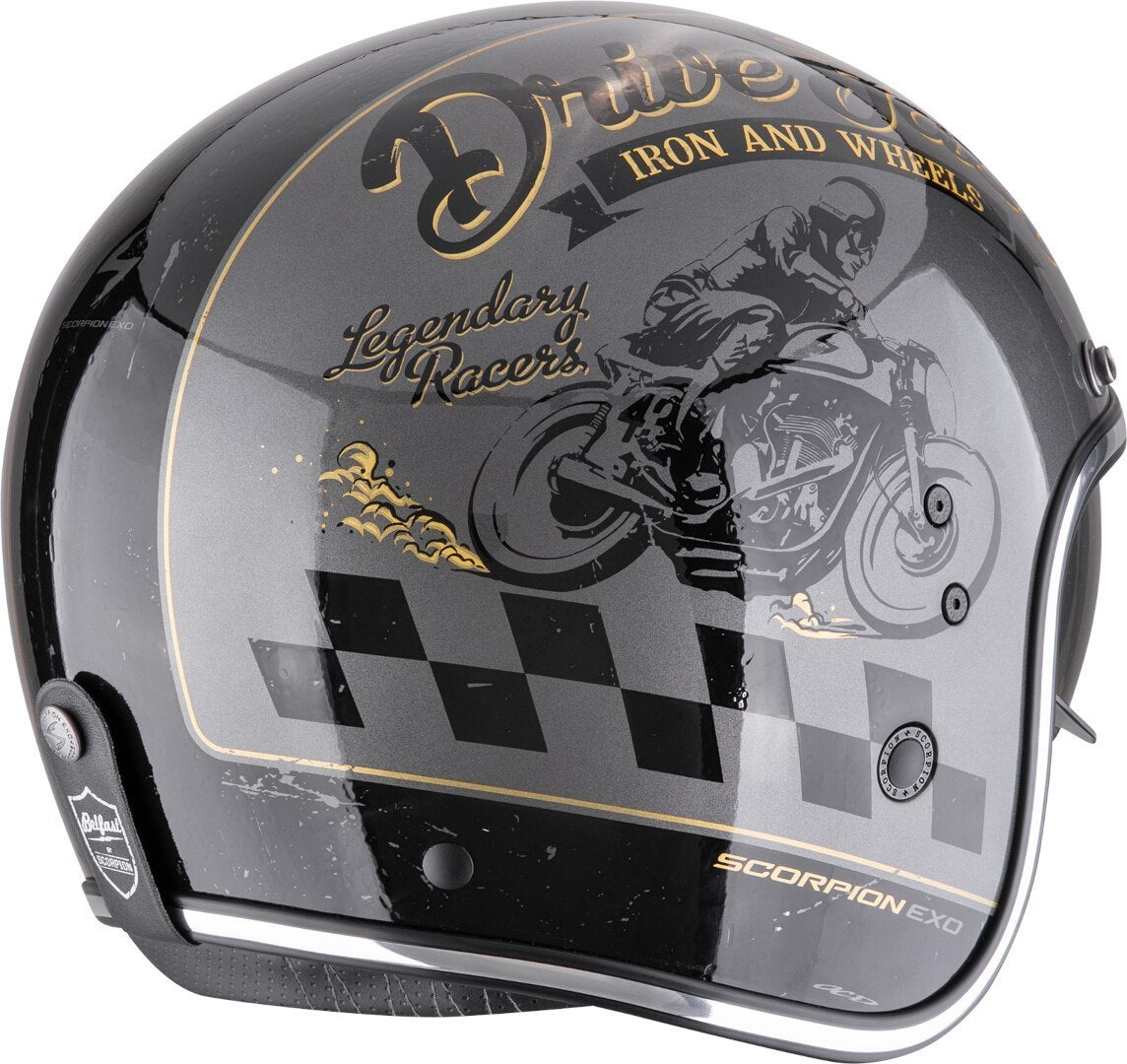 SCORPION BELFAST EVO DRIVE FAST ABIERTO CASCO Plata-Negro-Oro - CASCO