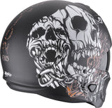SCORPION EXO-COMBAT II GENESIS Moto Jet Casco Negro Mate Blanco Dorado - CASCO