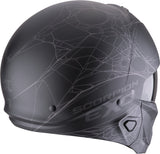 SCORPION EXO-Combat II Spiderweb Abierto Jet Casco Negro Mate Plata - CASCO