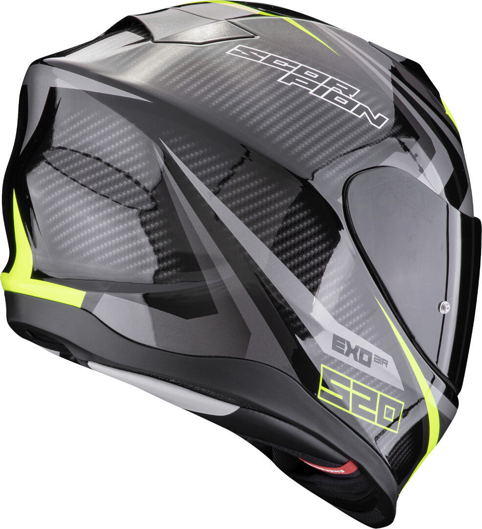 SCORPION CASCOS INTEGRALES EXO-520 EVO AIR TERRA NEGRO PLATA AMARILLO NEON
