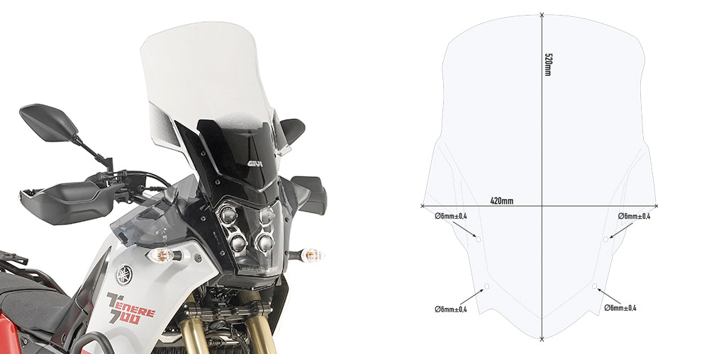 GIVI CUPULA KITAO YAMAHA TENERE 700 - Accesorios