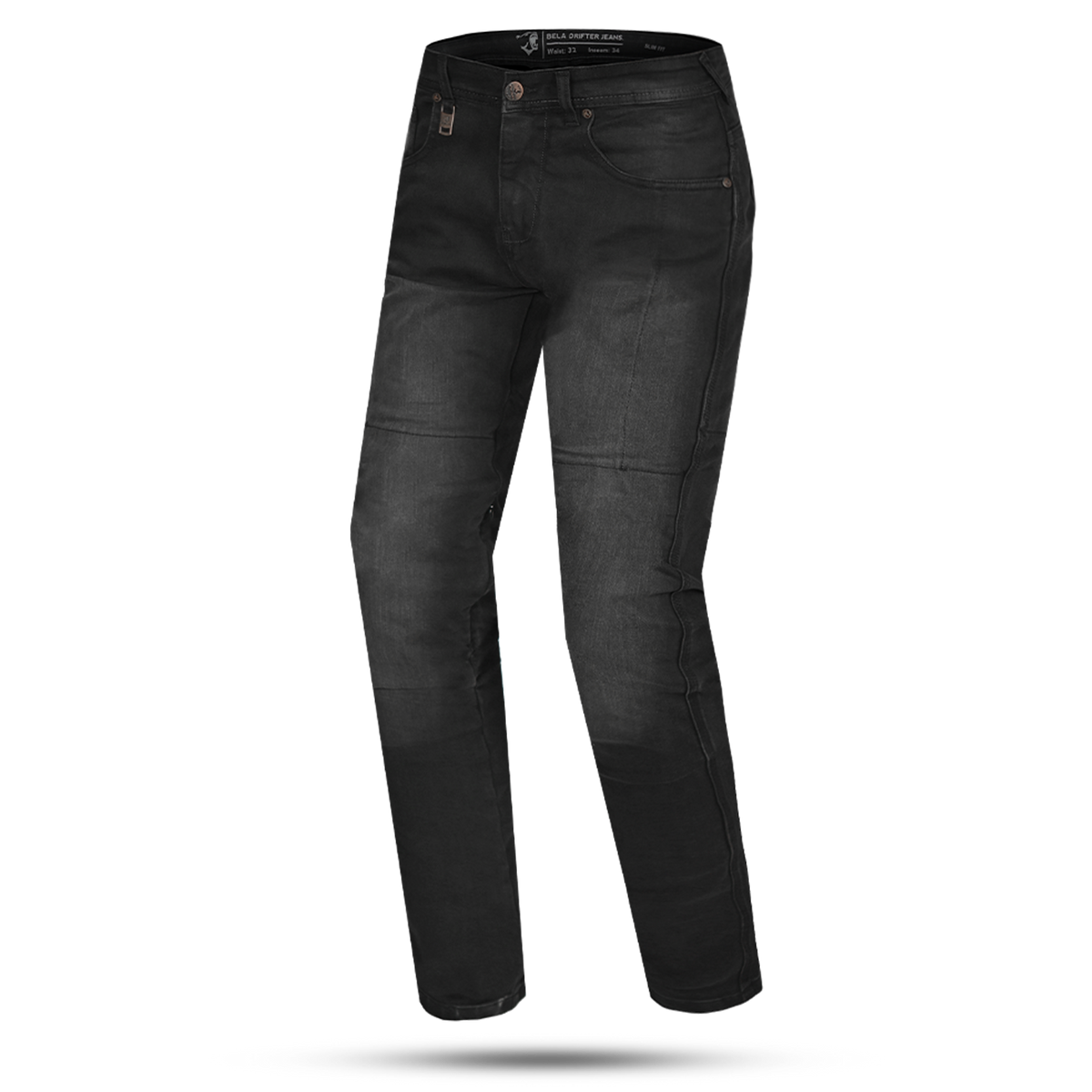 BELA DRIFTER PANTALON DE HOMBRE DENIM JEANS 32L NEGRO SPRAY