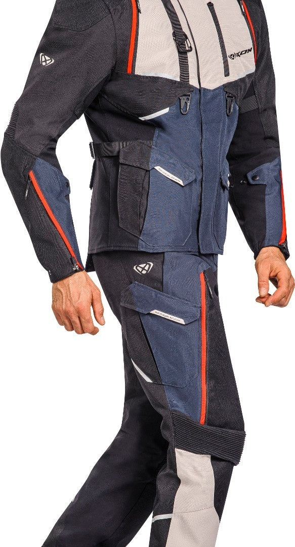 IXON EDDAS PT HOMBRE MOTO PANTALONES TEXTIL GREGE MARINO NEGRO - PANTALON