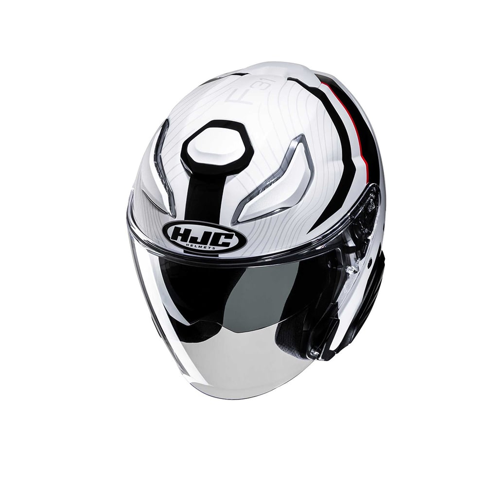 HJC F31 NABY MC1 Casco Jet Negro Blanco Rojo