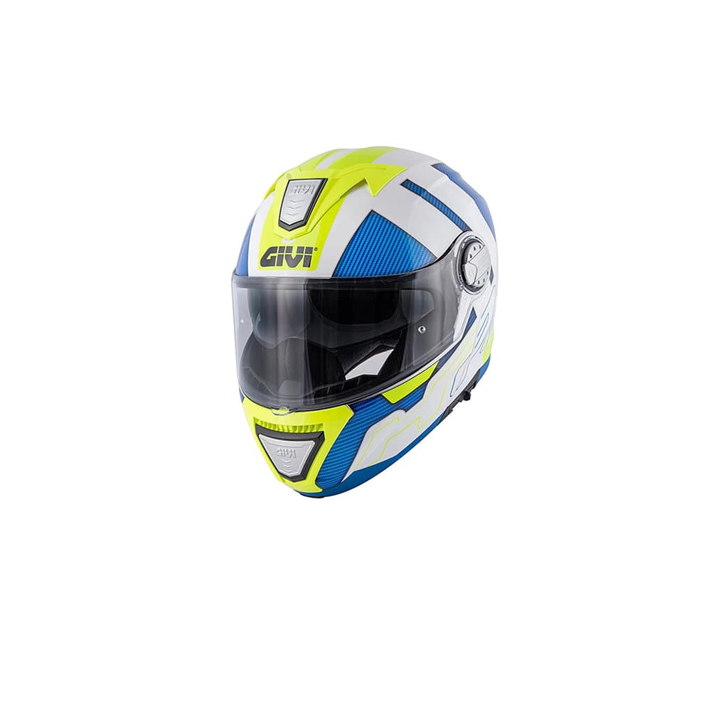 GIVI MOD X.23 SYDNEY C PL D PROTEGER CASCO BLANCO AZUL AMARILLO