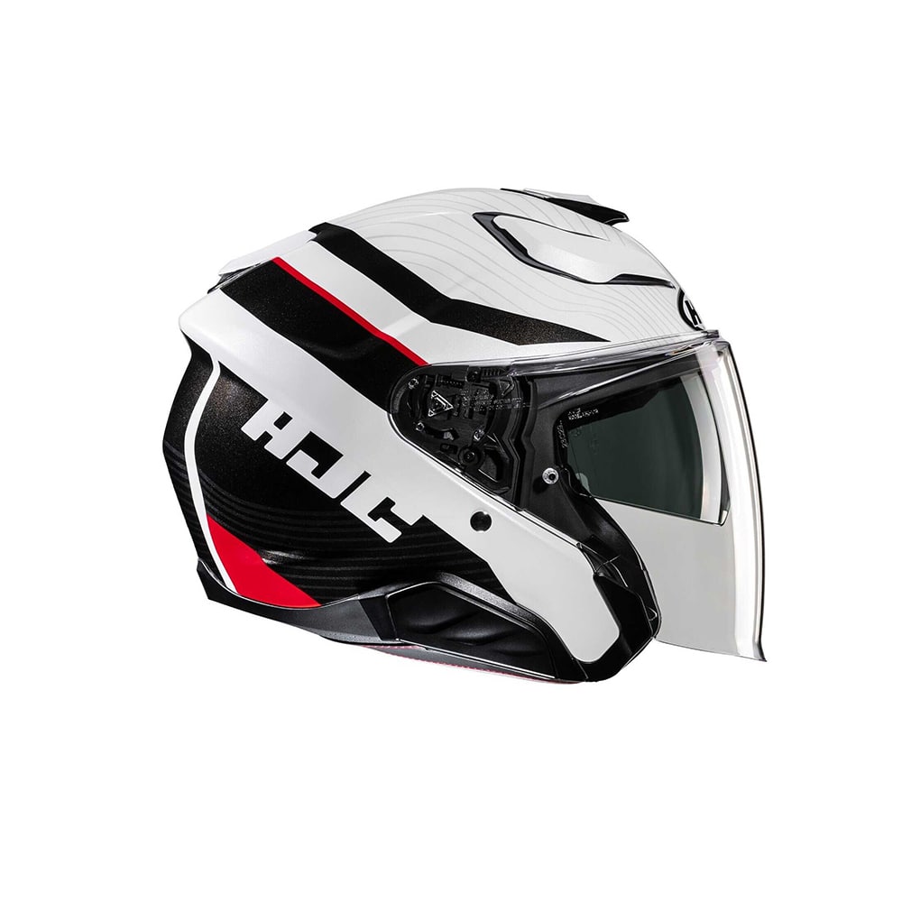HJC F31 NABY MC1 Casco Jet Negro Blanco Rojo
