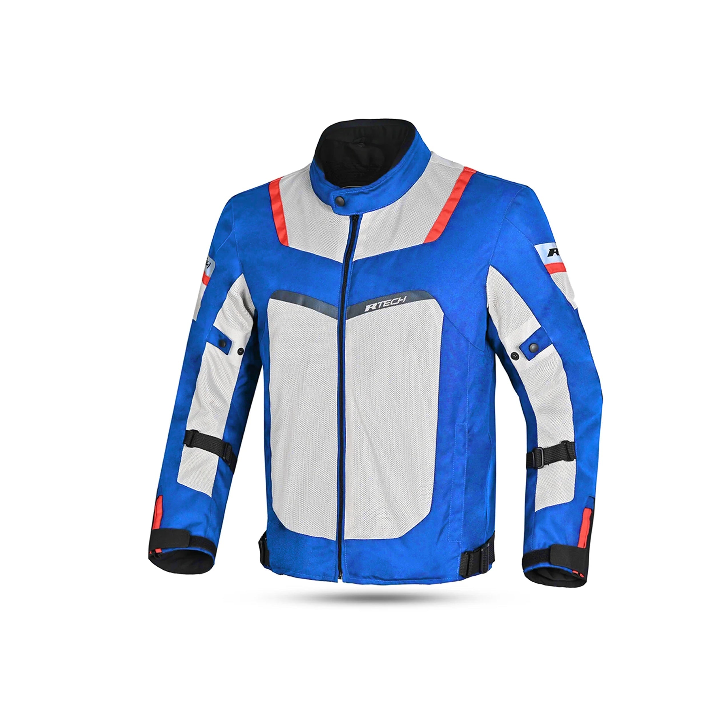 R-TECH SPIRAL MESH CHAQUETA DE MOTO DE HOMBRE TEXTIL  AZUL HIELO ROJO