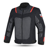 R-TECH SPIRAL MESH CHAQUETA DE MOTO DE HOMBRE TEXTIL  GRIS NEGRO ROJO