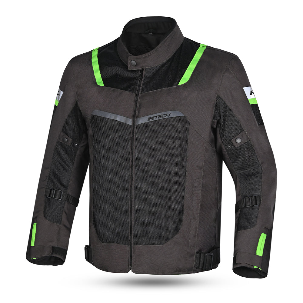R-TECH SPIRAL MESH CHAQUETA DE MOTO DE HOMBRE TEXTIL  MUD NEGRO VERDE