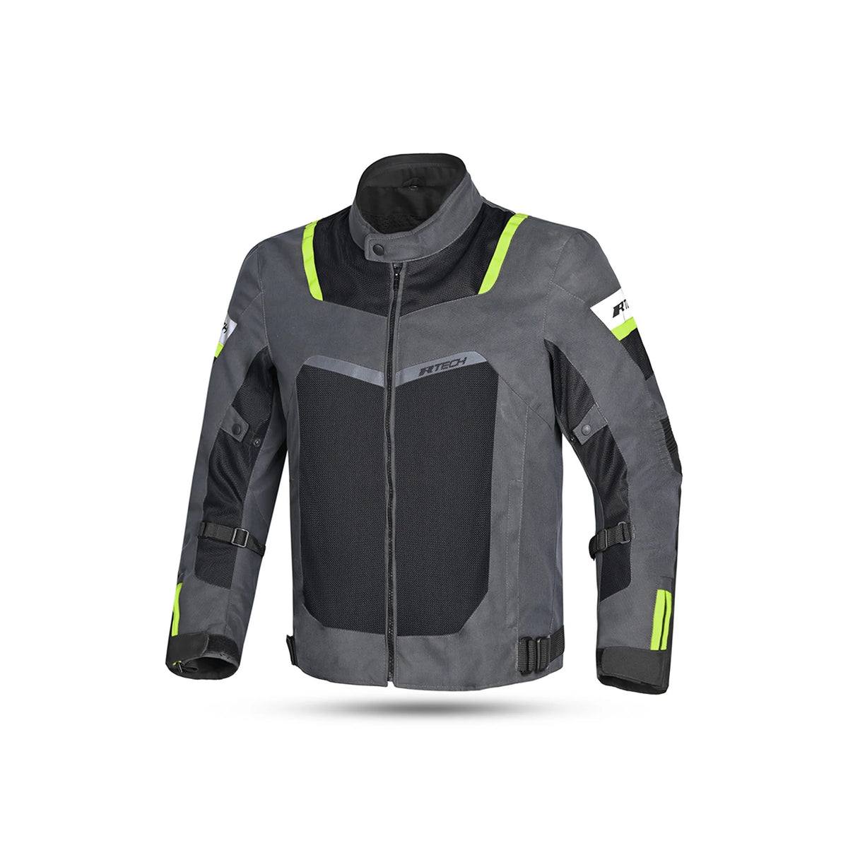 R-TECH SPIRAL MESH CHAQUETA DE MOTO DE HOMBRE ANTRACITA NEGRO AMARILLO FLUOR