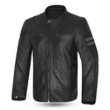 BELA STARK CHAQUETAS DE CUERO DE MOTOCICLETA HOMBRE NEGRO GRIS
